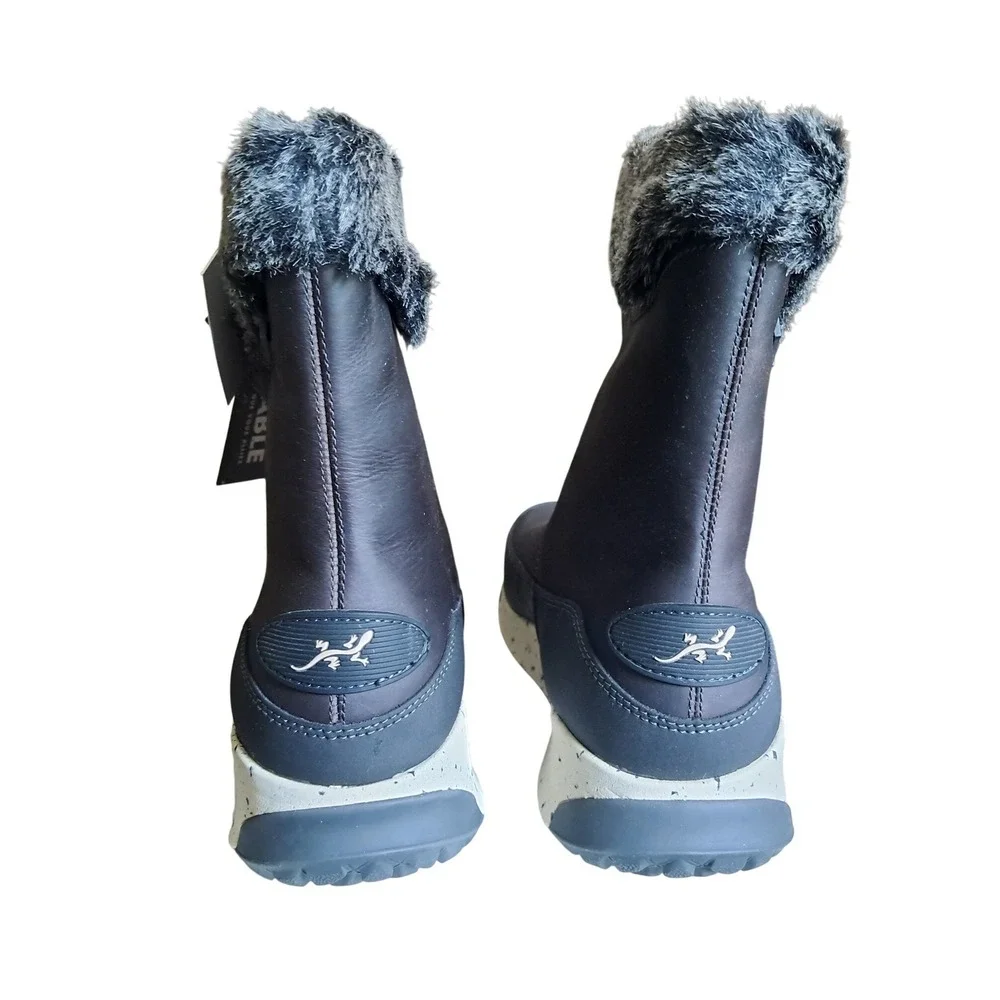 Chaco Borealis Mid Black Waterproof Winter Boots Womens 10.5 Faux Fur